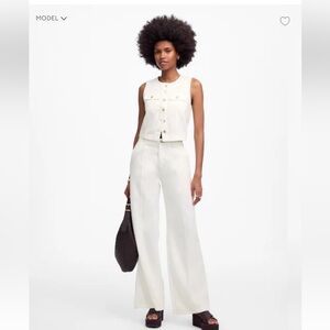 Madewell Wide Sweep Trousers White Denim Size 29